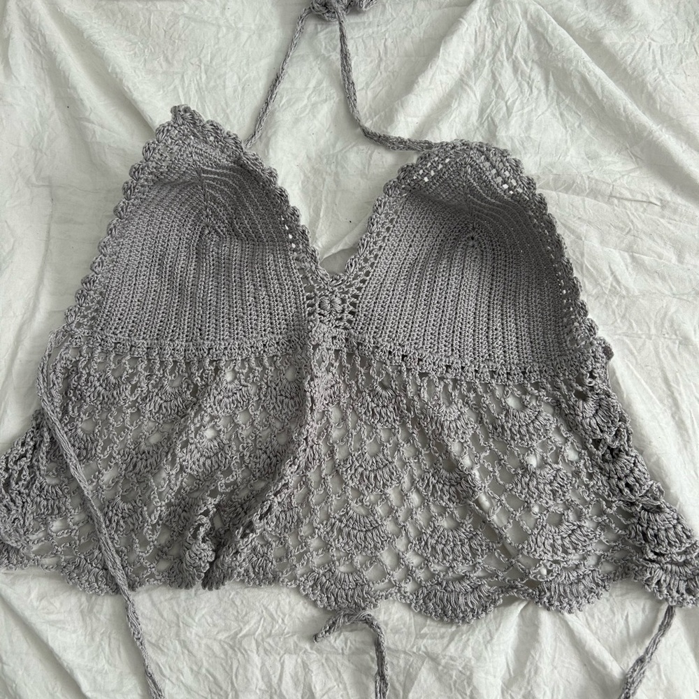 Light Purple Crochet Halter Top